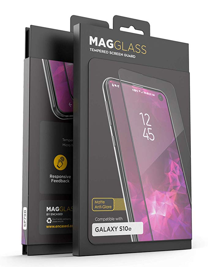 MagGlass Galaxy S10e Screen Protector Tempered Glass | HD Anti Glare Display Guard with Bubble Free Adhesive | Edge-to-Edge Coverage for Samsung S10 E (Case Compatible)