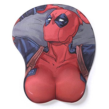 Seiorca Marvel Comics Deadpool Boobs 3D Mouse Pad with Wrist Support Rest Mat