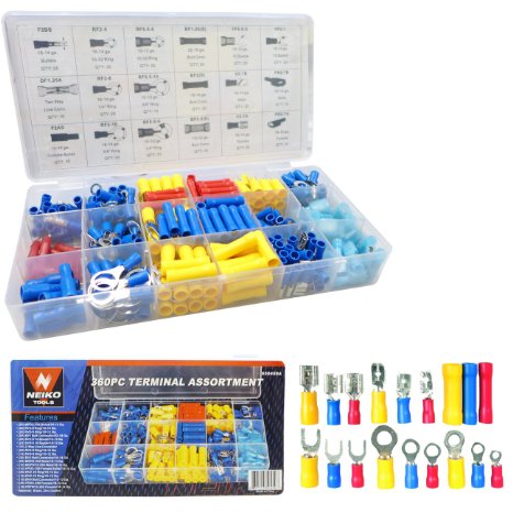 360-piece Solderless Electrical Terminal Assortment