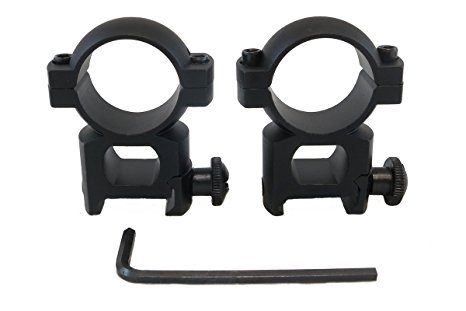 Monstrum Tactical 1" Scope Ring Set, High Profile, with Picatinny/Weaver Rail Mount