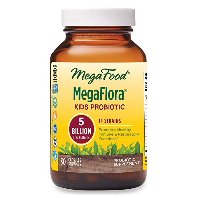 MegaFood, Kids N' Us MegaFlora, Probiotic Supplement for Children with 5 Billion CFU, 30 Servings (30 Capsules)