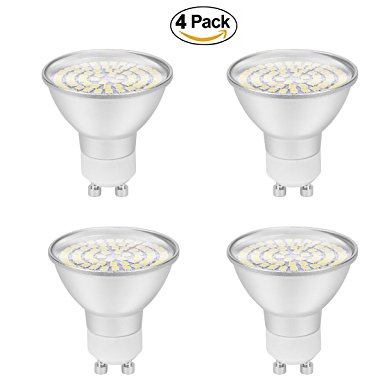 Netboat GU10 LED Bulbs, 5W Daylight White, 6000K, 550lm, 120 Degree Beam Angle, Corn Spotlight, 50W Halogen Bulbs Equivalent, Standard Size LED Light Bulbs(Pack of 4)