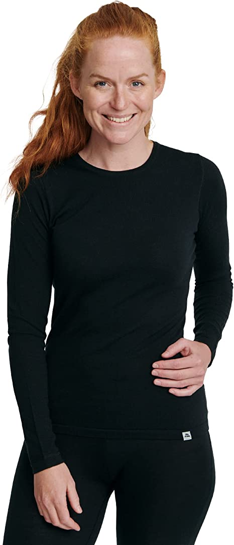 Camiseta de Manga Larga de Lana Merina para Mujer, Ropa Interior Térmica Premium