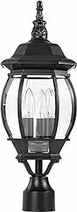 Nuvo Lighting 60/899 Post Lantern with Clear Beveled Panels, Textured Black