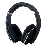 August EP650-Bluetooth Wireless Stereo Headphones8211Over Ear Headphones with 35mm Wired Audio In-Leather Cushioned-Rechargeable Battery-NFC Tap To Connect and built-in Microphone-Compatible with Mobile Phones iPad Laptops Tablets etc Black