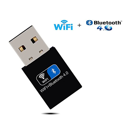 Wireless WiFi Bluetooth Adapter USB WiFi Dongle Network Adapter 150Mbps & Bluetooth Transmitter Receiver with External Antenna for Desktop/Laptop/PC, Supports Windows 7/8/8.1/10/XP/Vista