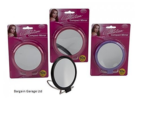 2 SIDED 10X MAGNIFYING 4" COMPACT MIRROR ON STAND