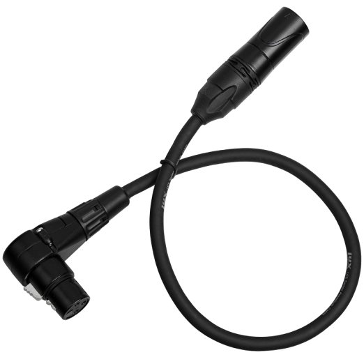 LyxPro Balanced XLR Cable Premium Series Microphone Cable, Speakers and Pro Devices Cable, 1.5 Ft RA Female- Black