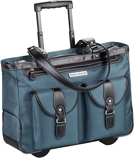 Clark & Mayfield Marquam Rolling Laptop Tote 18.4" (Deep Teal)