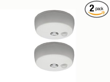 Mr. Beams MB982 Wireless Battery Operated Indoor/Outdoor Motion Sensing LED Ceiling Light, White, 2-Pack