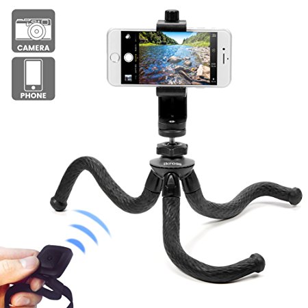 iKross Selfie Tripod with Bluetooth Remote Control, Flexible Smartphone / Camera Rotating Stand Mount For Apple iPhone X, iPhone 8, 8 Plus, 7, 7 Plus, Samsung Note 8, Galaxy S8 S8  and more