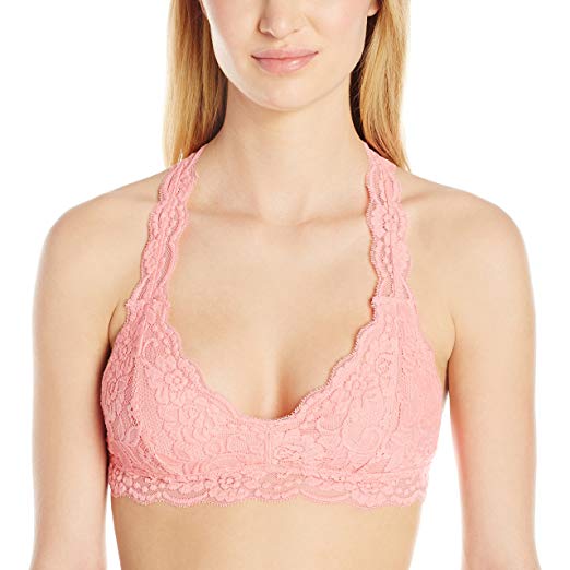 Amazon Brand - Mae Women's Racerback Lace Plunge Bralette (for A-C cups)