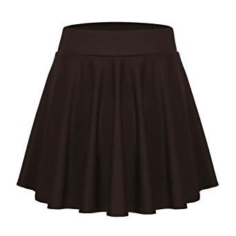 ACEVOG Women's Stretch Waist Flared Skater Skirt Dress Mini Skirt