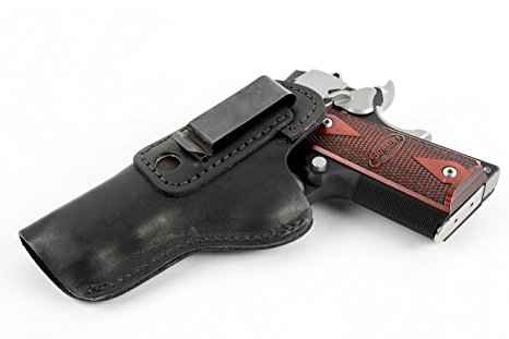 The Defender Leather IWB Holster - Fits Most 1911 Style Handguns - Kimber - Colt - S & W - Sig Sauer - Remington - Ruger & More - Made in USA