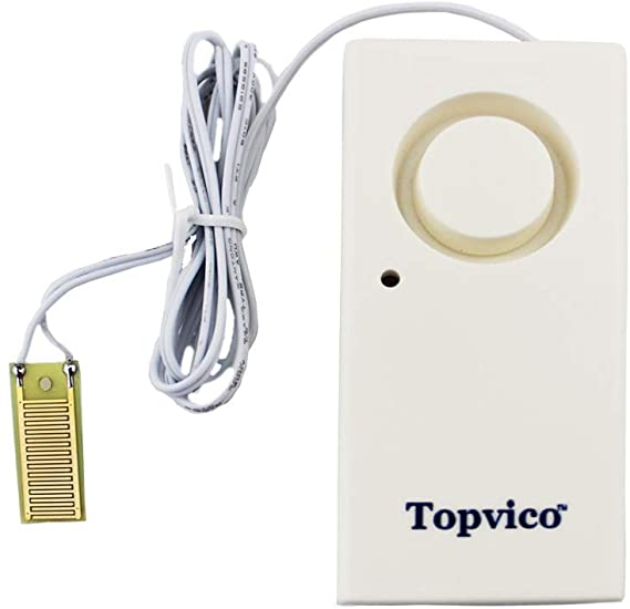 Topvico Water Leak Alarm Detector Sensor Flood Alert 120dB Work Alone Home Security Battery Powered