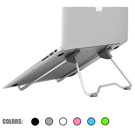 SACVON Laptop Stand,Foldable,Portable,Stable,Adjustable Height Width & Angle,for Laptop/MacBook/Notebook/ipad/ Light Weight Folding Aluminum Stand-Gray