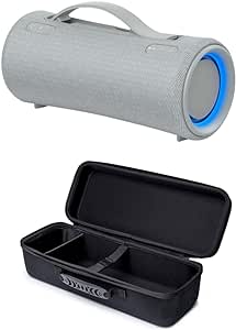 Sony SRS-XG300 X-Series Wireless Portable-Bluetooth Party-Speaker (Light Gray) Bundle with Hard Travel Case (2 Items)