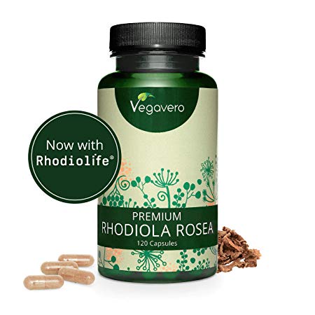 Premium Rhodiola Rosea VEGAVERO® | Rhodiolife | 120 Capsules | 3% Rosavins & 1% Salidroside | 200 mg Per Capsule 10:1 (Equivalent to 2000 mg of Rhodiola Root), 120 Capsules | 100% Vegan