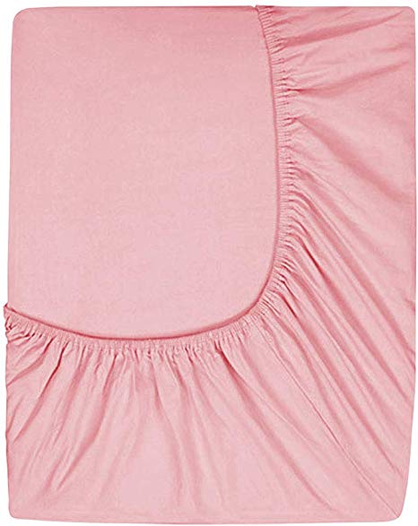 Prime Deep Pocket Fitted Sheet - Brushed Velvety Microfiber - Breathable, Extra Soft and Comfortable - Winkle, Fade, Stain Resistant (Salmon, Twin)