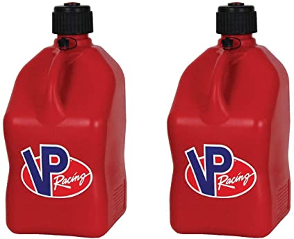 VP Racing Fuels Motorsport 5 Gallon Square Plastic Utility Jug Red (2 Pack)