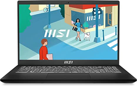 MSI Modern 15 15.6" Laptop: Intel Core i5-1155G7, Intel Iris Xe, 16GB DDR4, 1TB NVMe SSD, 180-Degree Lay-Flat, USB Type-C, MicroSD Card Reader, Win 11 Pro: Classic Black B11M-023US