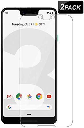 Keliple Google Pixel 3 XL Screen Protector(2Pack),Tempered Glass Screen Protector for Google Pixel 3 XL[Case Friendly][HD-Clear][0.26mm][Anti-Glare][Bubble-Free][Anti-Scratch] (Clear)
