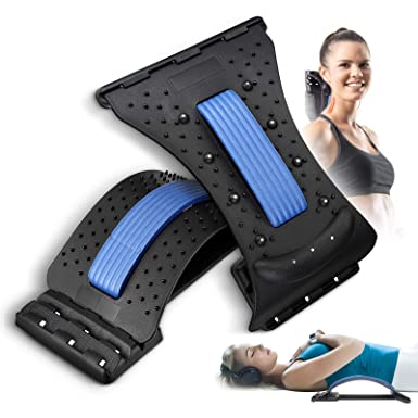 Back Stretcher (2 in 1), CAMTOA Stretch Recovery Lumbar Support Lumbar Back Pain Relief Neck Pain Relief, Spine Deck Back Support Device Multi-Level Back Massager for Herniated Disc, Sciatica