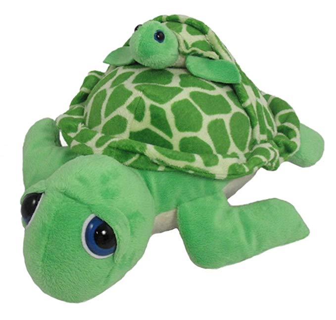 Wishpets Stuffed Seal 12" Turtle with Baby Attached Plush Soft Animal| for Boys, Girls, Adults