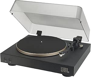 JBL Spinner BT, Platine Bluetooth avec AptX-HD, design dynamique, porte-cellule amovible, plateau en aluminium et entraînement par courroie, cellule magnétique mobile préinstallée, noir et dorée