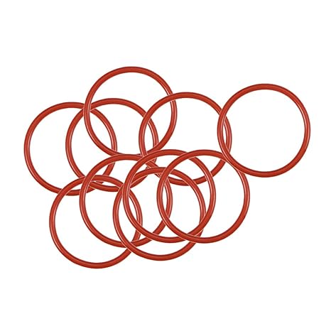 uxcell Silicone O-Ring, 21mm OD, 18mm ID, 1.5mm Width, VMQ Seal Rings Gasket, Red, Pack of 10