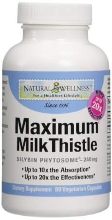 Natural Wellness Maximum Milk Thistle - 90 Vegetarian Capsules