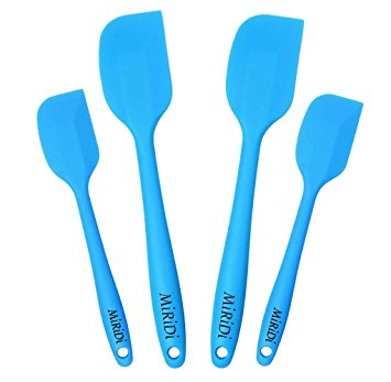 4-Piece MiRiDi Silicone Spatula Set, Heat Resistant Silicone Kitchen Utensils Set for Baking, Cooking & More, 100% Food Grade Silicone, Color Blue