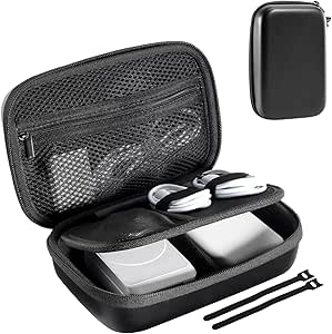 ProCase Hard Travel Electronic Organizer Case for MacBook Power Adapter Chargers Cables Power Bank Apple Magic Mouse Apple Pencil USB Flash Disk SD Card Small Portable Accessories Bag -S, Black