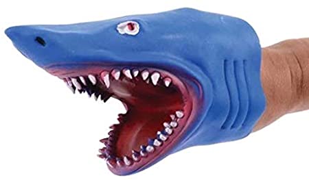 Universal Specialties Shark Hand Puppet Stretchy 6" Inch Blue