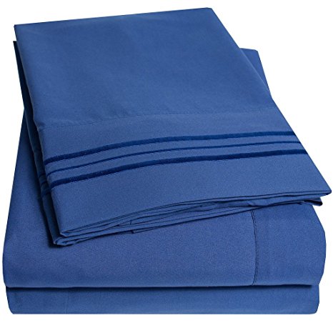 1500 Supreme Collection Bed Sheets - PREMIUM QUALITY BED SHEET SET & LOWEST PRICE, SINCE 2012 - Deep Pocket Wrinkle Free Hypoallergenic Bedding - Over 40  Colors - 4 Piece, King, Royal Blue