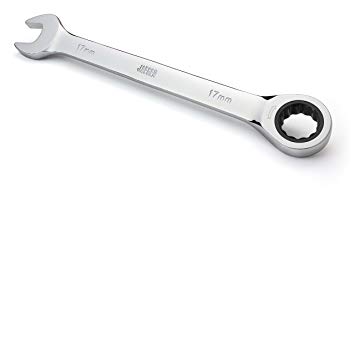 17 mm TIGHTSPOT Ratchet Wrench with 5° Movement and Hardened, Polished Steel for Projects with Metric Tight Spaces