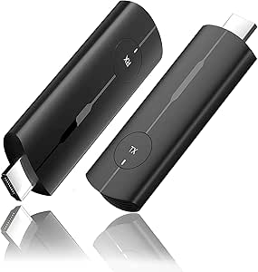 Wireless HDMI Transmitter and Receiver, Plug & Play, Wireless HDMI Extender Kit Support 2.4/5GHz 4K HD Extender Converter, for Streaming Video and Audio to Monitor from Laptop/PC/TV Box/Projector