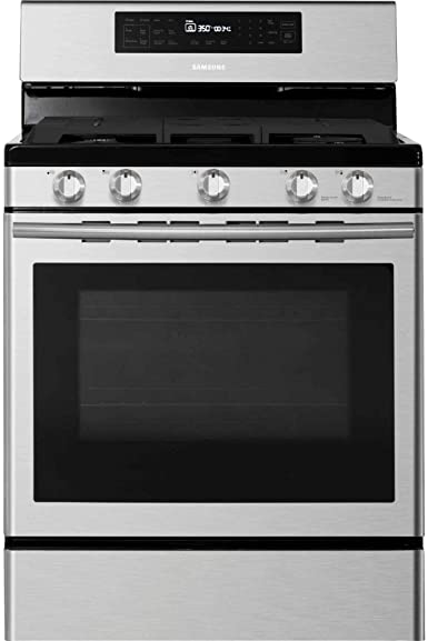 Samsung NX58H5600SS 30 In. Freestanding Gas Range with Custom Griddle and 5.8 Cu. Ft. Convection Oven, Stainless Steel