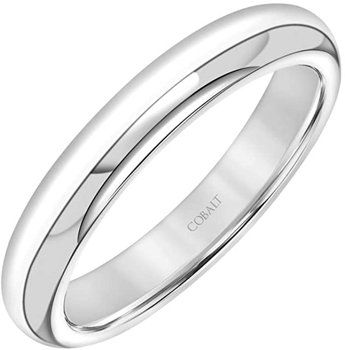 Brilliant Expressions Cobalt Classic High Dome, High Polish Wedding Band, 4mm, 6mm, or 8mm
