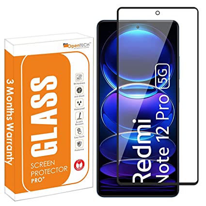 OpenTech® Tempered Glass Screen Protector Compatible for Xiaomi Redmi Note 12 Pro/Note 12 Pro Plus/Note 12 Discovery with Edge to Edge Coverage and Easy Installation kit