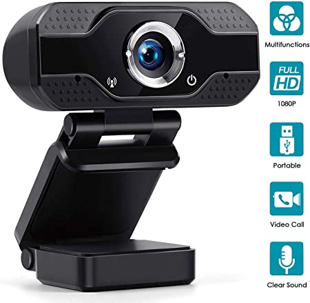 HD 1080P Webcam with Built-in Microphone,Auto Focus USB Streaming PC Computer Web Camera with Wide View Angle for Video Calling Recording Conferencing