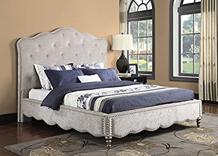 Emerald Home B201C-08-K Starry Night Upholstered Linen/Grey Bed Kit, Twin, Majestic-Sandstone