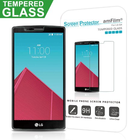 amFilm LG G4 Tempered Glass Screen Protector 25D Rounded Edge for LG G4 LGG4 2015 1-Pack