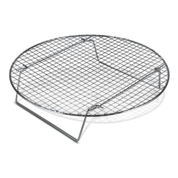 Chrome-Plated Cross-wire Cooling Rack, Wire Pan Grate, Baking Rack, Icing Rack, Round Shape, 2-Height Adjusting Legs - 10 ½ Inch Diameter (1)