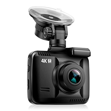 4K Ultra HD Car Dash Cam Recorder, 150° Wide Angle Lens Dashboard Camera with WiFi&APP, G-Sensor, GPS, WDR, Loop Recording, 2.4” Screen Vehicle Dash Video Camera