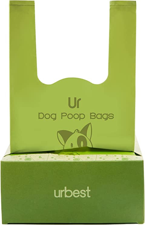 Dog Poop Bag with Handles, Biodegradable Doggie Waste Bags, Leak-proof Compostable Poo Bags, Large Size 15"x7", 600 Count, Green