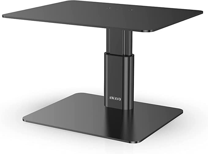 AWAVO Monitor Riser Stand, Adjustable Height Metal Desk Organizer Stand Compatible with Laptop, Computer, iMac, TV, PC, Desktop for Office & Home