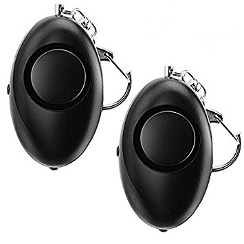 2 Pack ANRUI 120dB Emergency Personal Alarm Keychain with LED Flashlight, for Elderly / Women / Kids (Black)