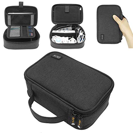sisma Universal Travel Case Electronics Organizer Small Carrying Bag for Electronics and Accessories, Black SCB17092B-B