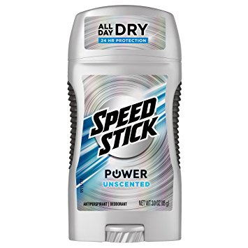 Speed Stick Power Antiperspirant/Deodorant, Unscented 3 Ounce (Pack of 6)